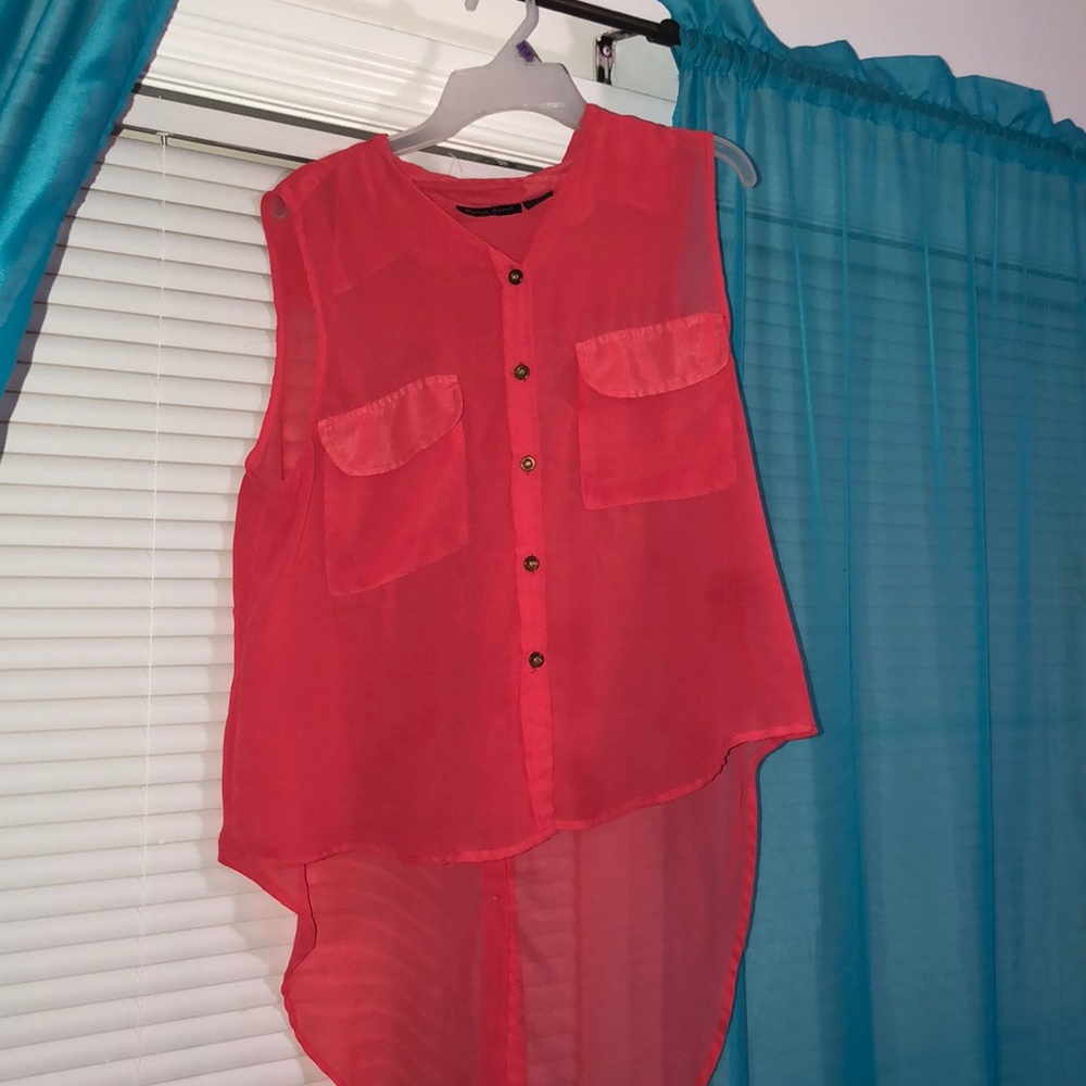 Dark Orange button down blouse